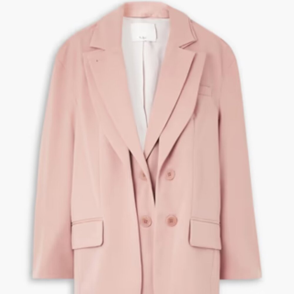 Tibi Cassius Suiting Double Layer Liam Blazer, Toffee Brown, XXS - Picture 3 of 6